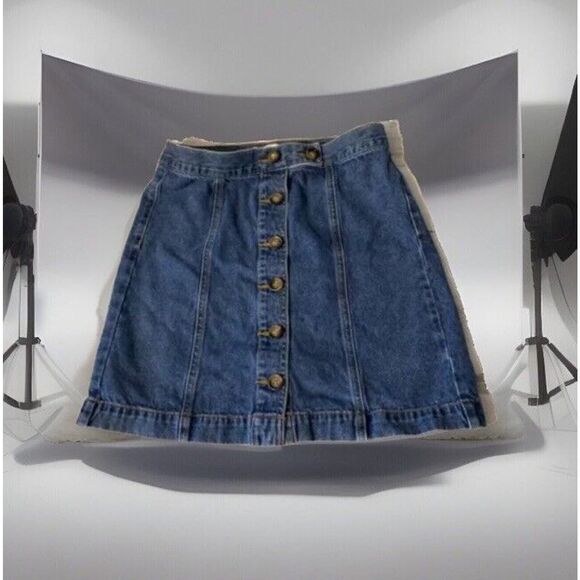 Forever 21 Women's Size‎ Small Denim Button Front Jean Skirt - Picture 2 of 6